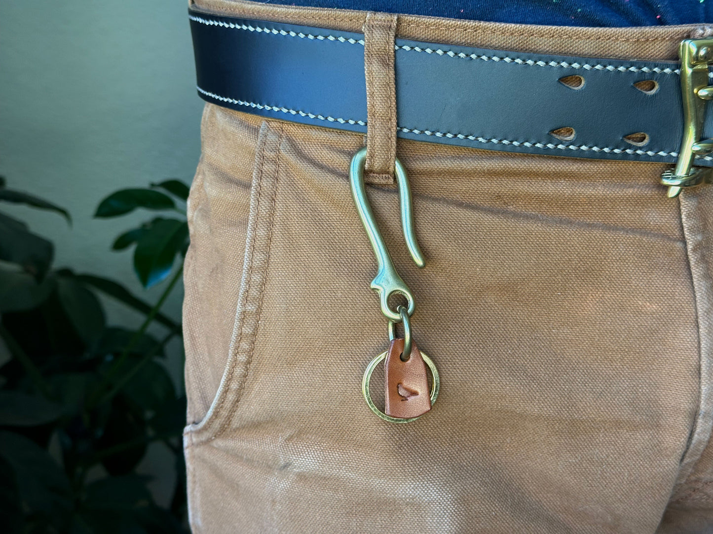 Japanese Brass Fish Hook Keychain