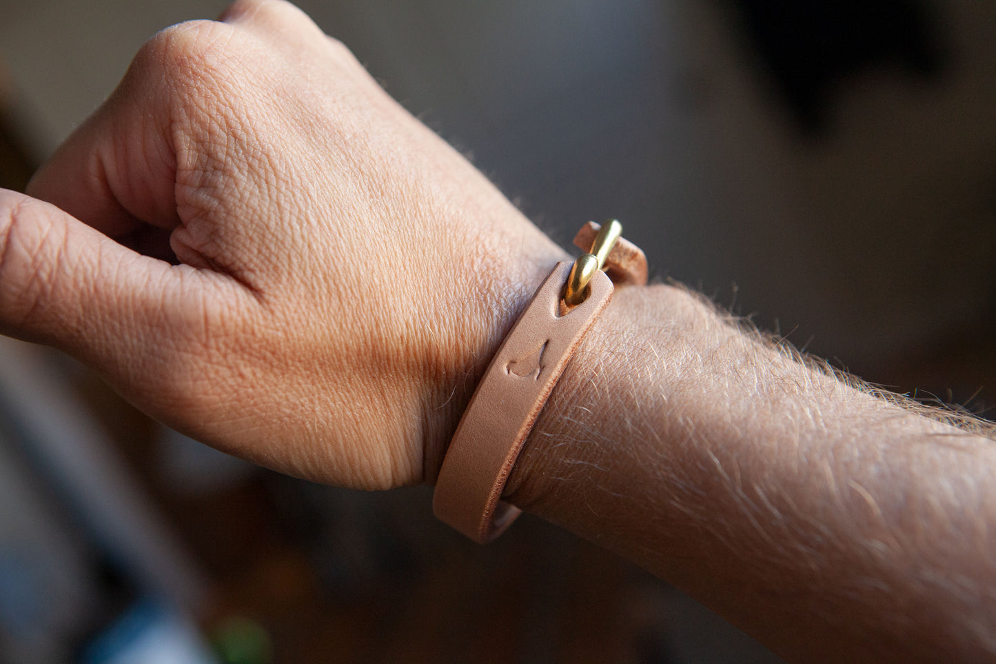 Natural J&FJ Oak Bark Tanned Cuff