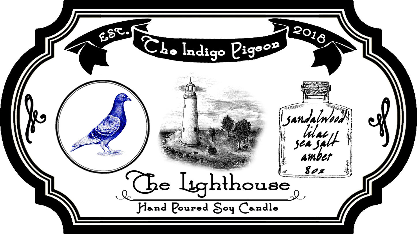 "The Lighthouse" part 3 of 3 in 'The Indigo Pigeon' Candle Series