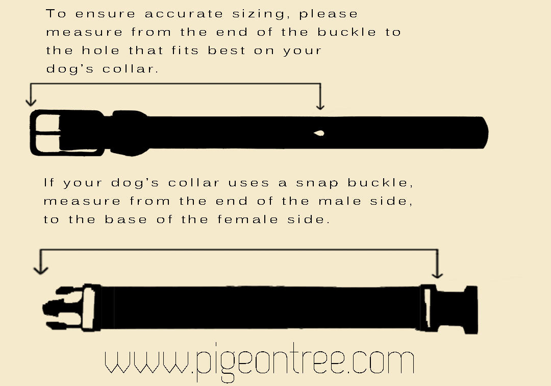 1" or 3/4" Natural Vegetable Tanned Leather Dog Collar - Custom Made to Order