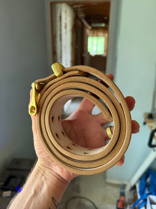 37" Natural Japanese Bridle Double Prong Brass Quick Release (thicc boy)