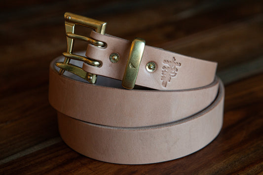 1.5" J&FJ Baker Natural Oak Bark Harness Quick Release Belt