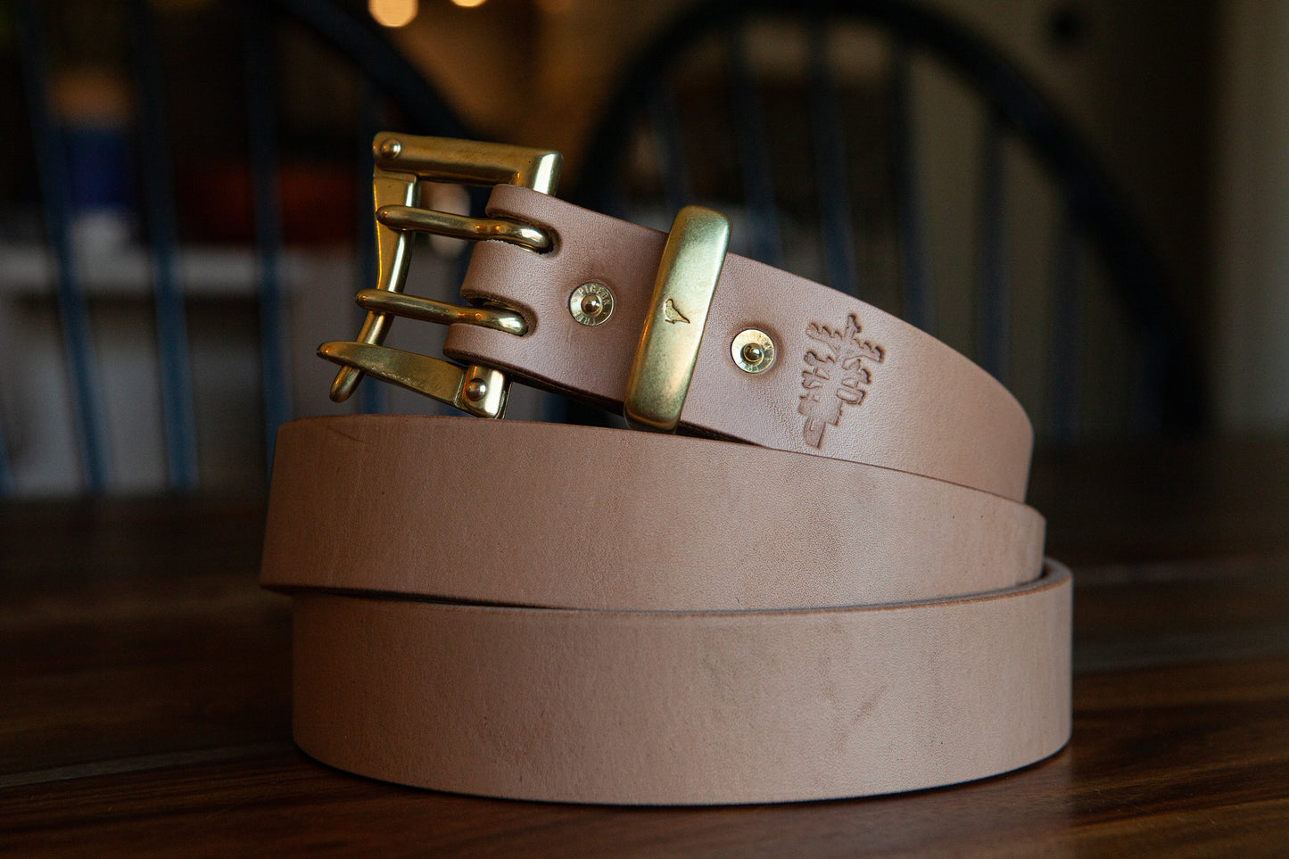 1.5" J&FJ Baker Natural Oak Bark Harness Quick Release Belt