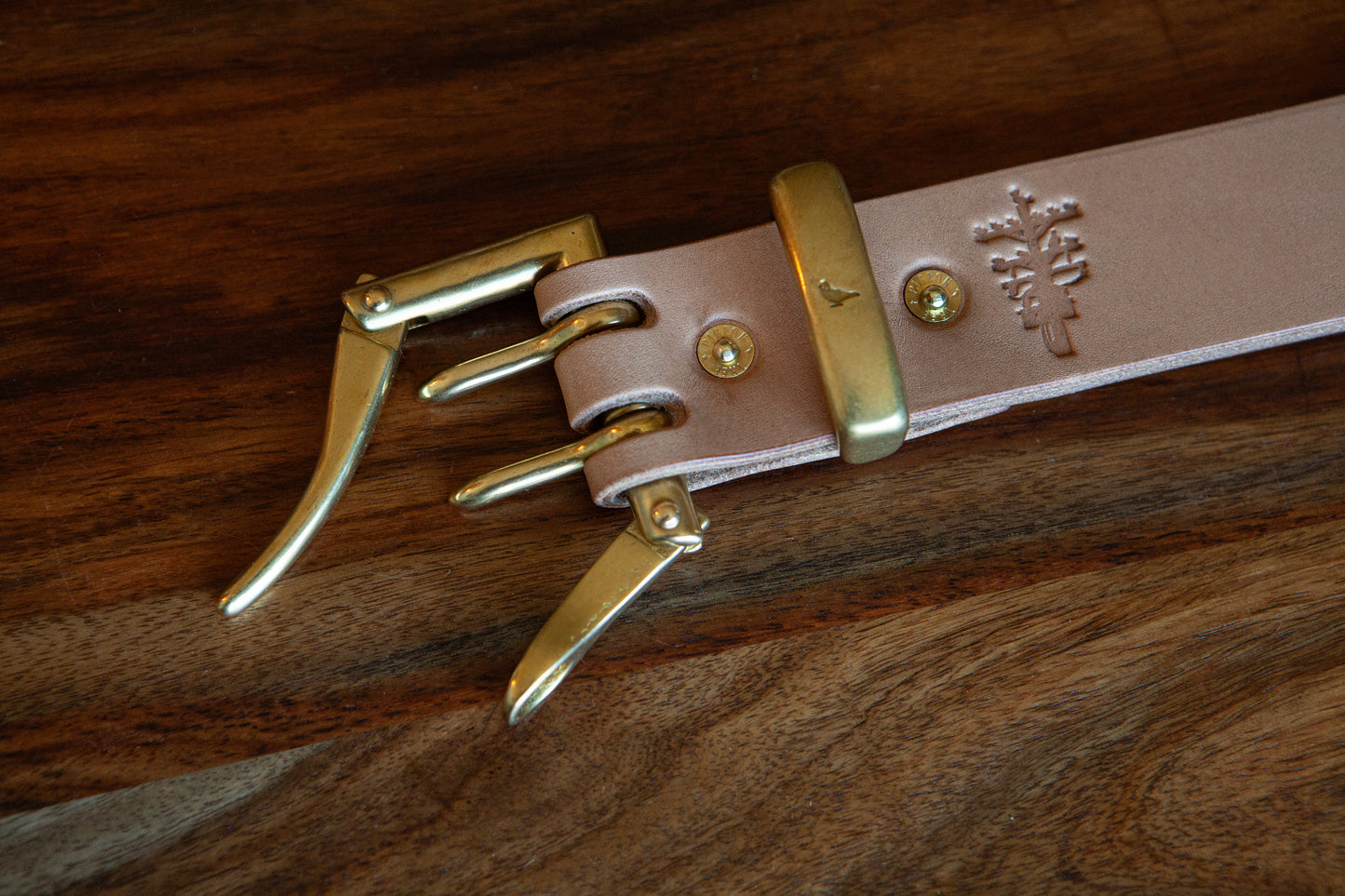 1.5" J&FJ Baker Natural Oak Bark Harness Quick Release Belt