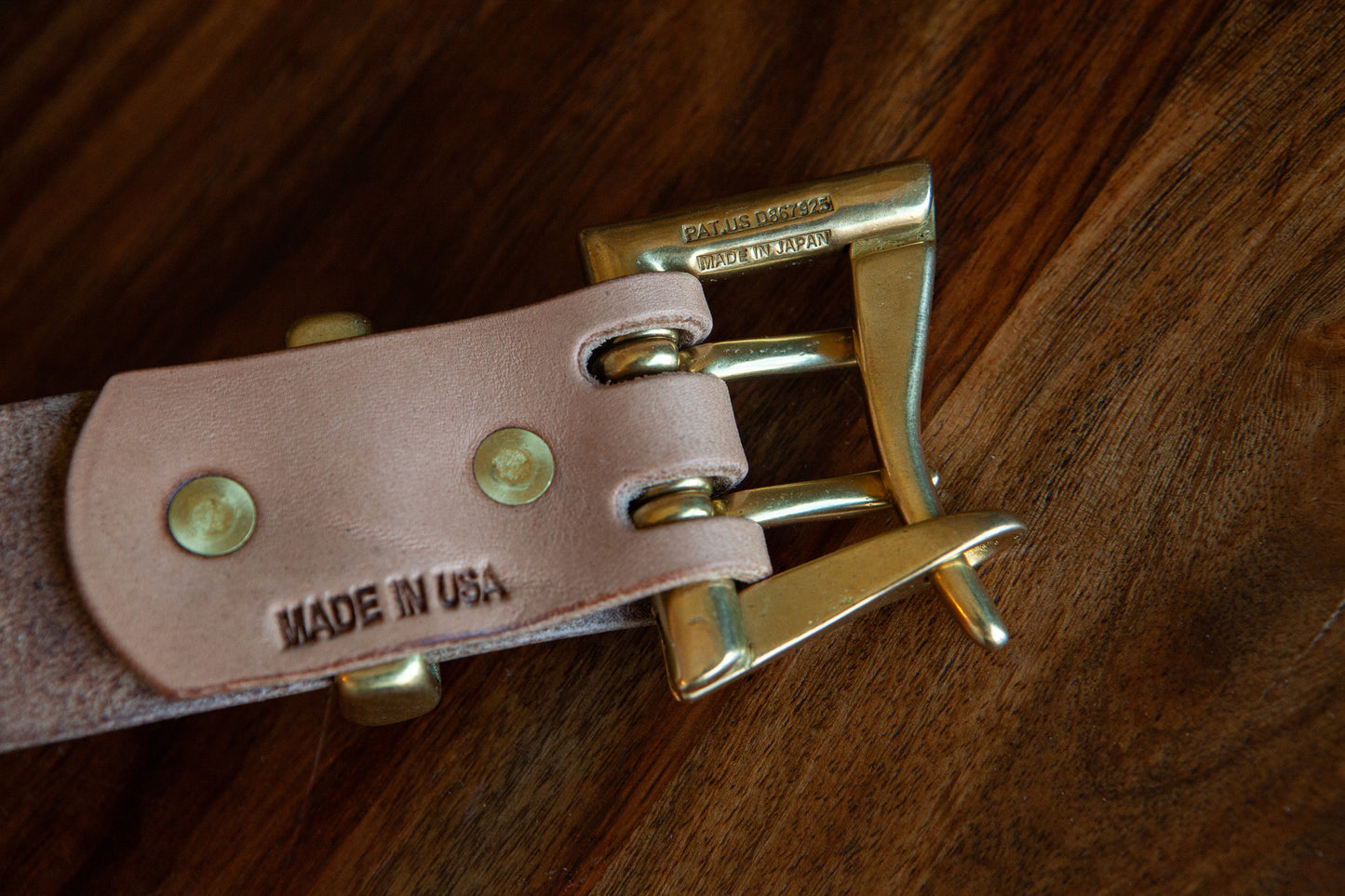 1.5" J&FJ Baker Natural Oak Bark Harness Quick Release Belt