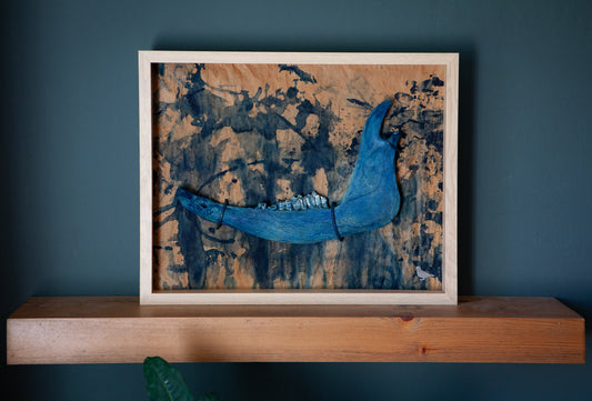 Pigeon Tree Dyeing Table Original Art- "Blue Bone" (2025)