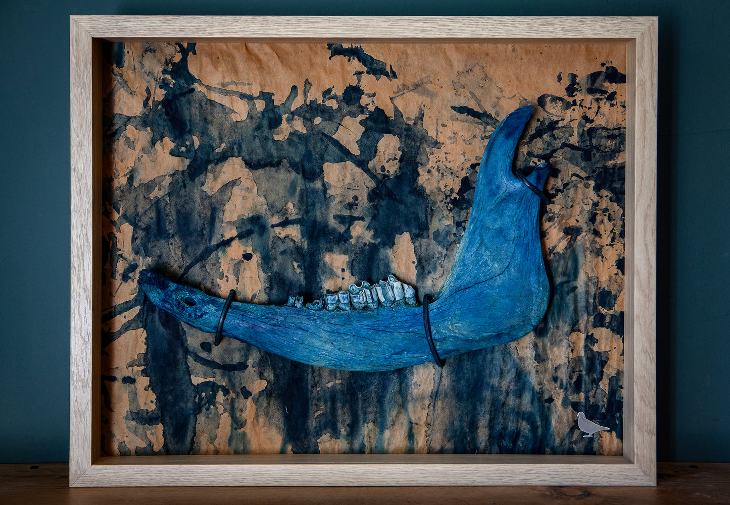 Pigeon Tree Dyeing Table Original Art- "Blue Bone" (2025)