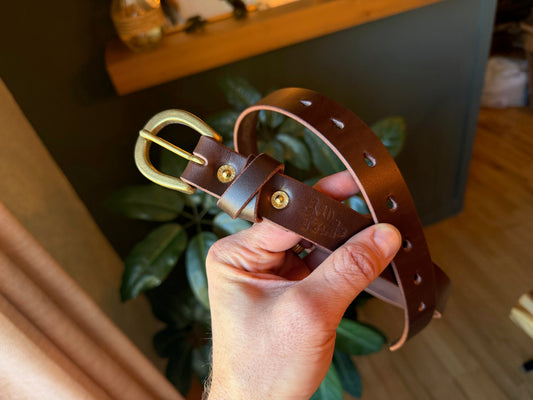 35.25" Dark Brown Tarnsjo Slim 1" Double Wrapped Keeper