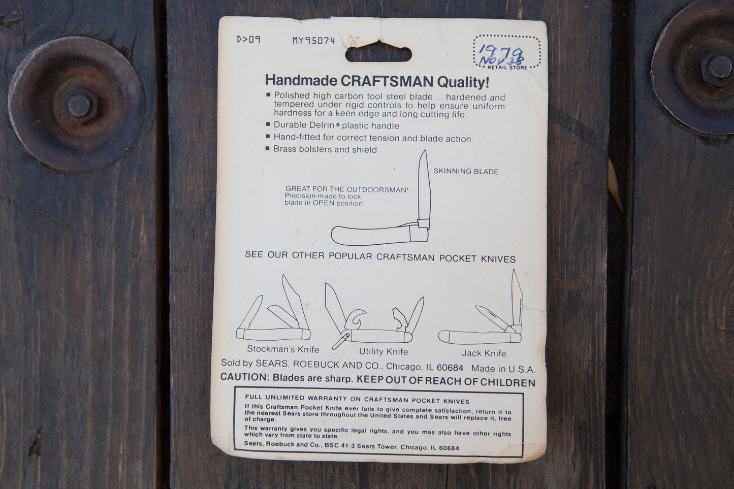 Vintage Deadstock Craftsman 95074 Pocket Knife
