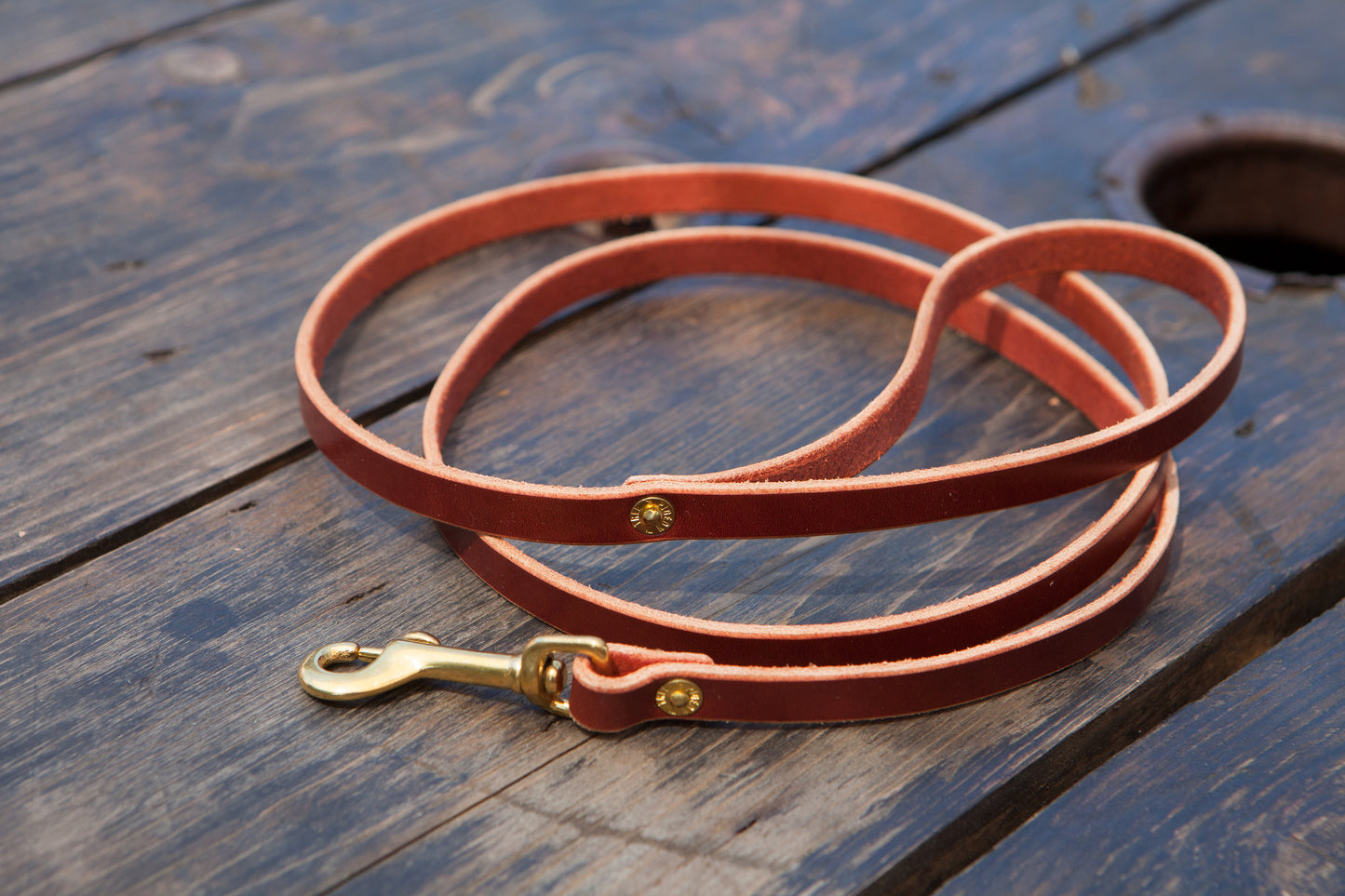 1/2" Red or Brown Tärnsjö leather leash for small dogs