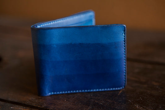 All Indigo Gradient Dipped Vegtan Bifold Wallet