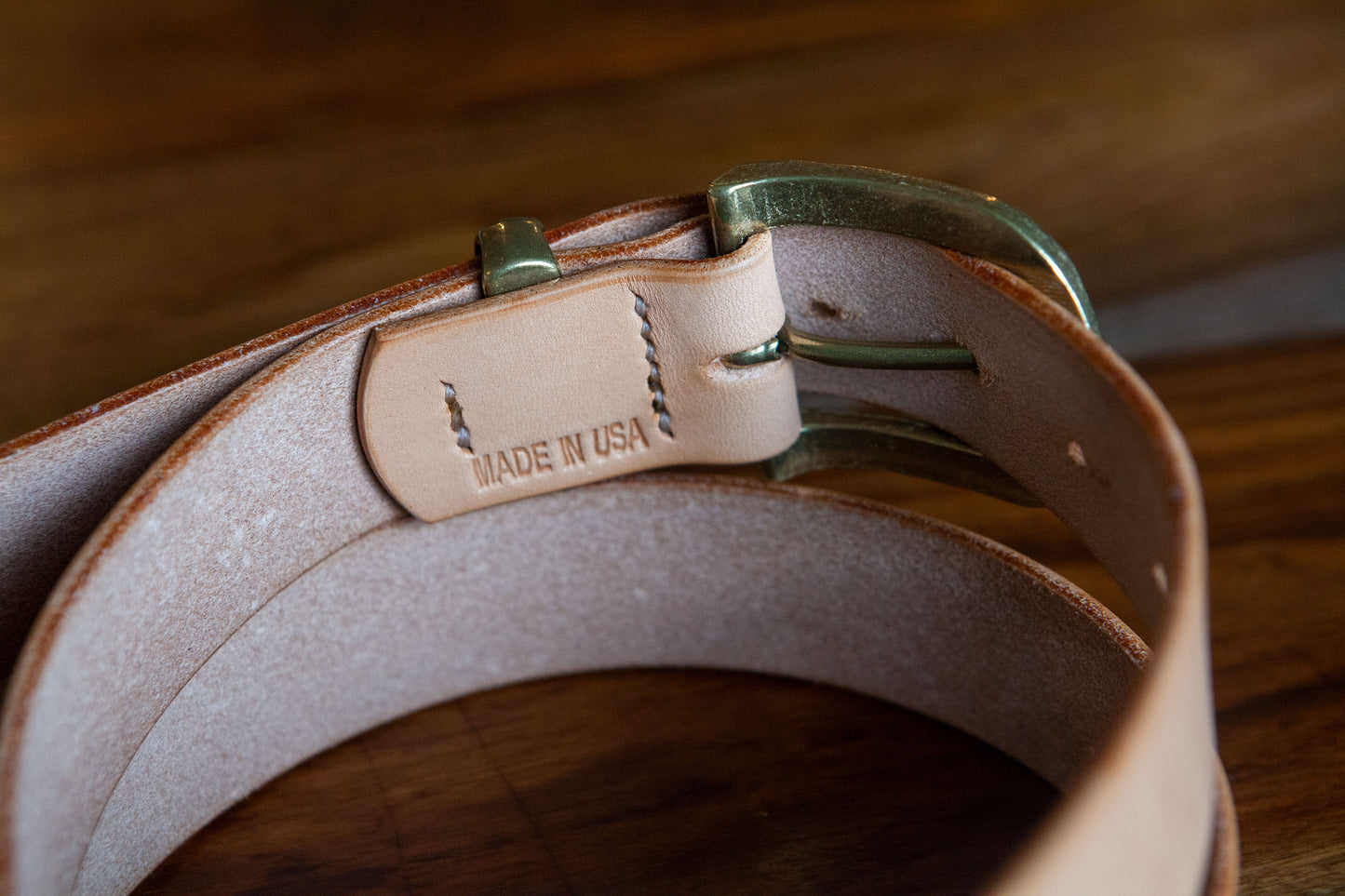 35mm Hammered Japanese Brass Belt - You choose the leather!