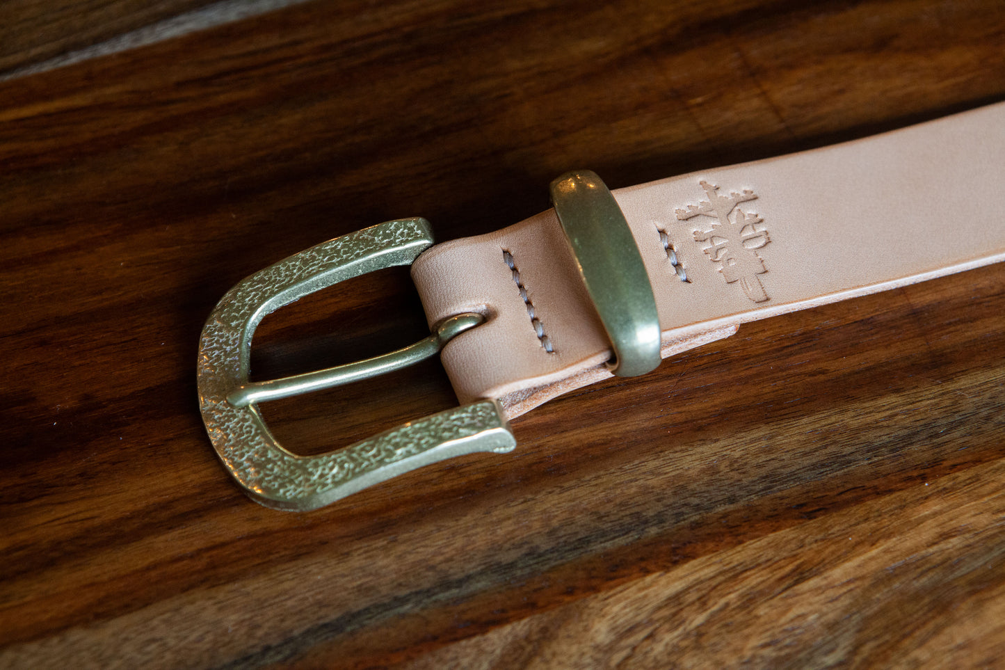 35mm Hammered Japanese Brass Belt - You choose the leather!