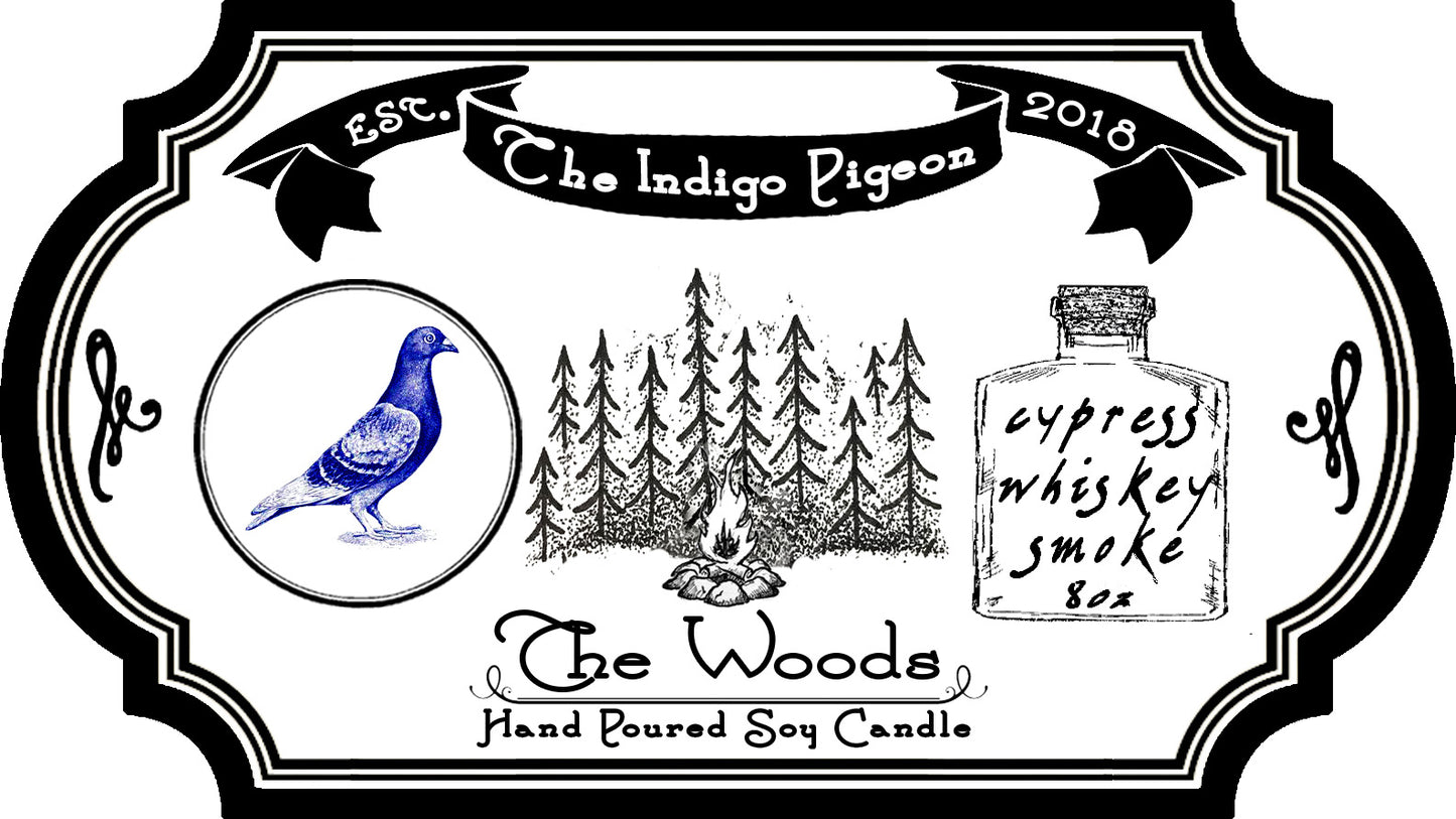 "The Woods" part 2 of 3 in 'The Indigo Pigeon' Candle Series