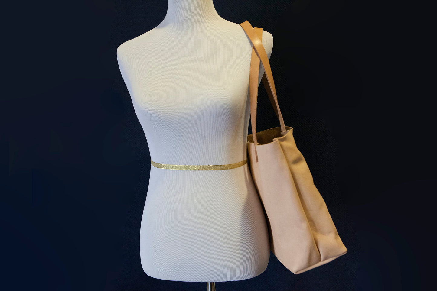 Made to Order - Natural Vegetable Tanned Leather Tote Shoulder Bag Made in USA