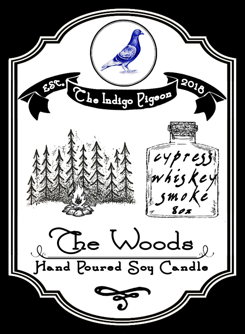 "The Woods" part 2 of 3 in 'The Indigo Pigeon' Candle Series